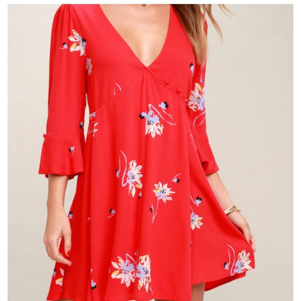 NWT Free People red floral dress
